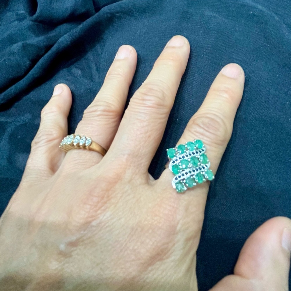 Genuine Emerald 14KGP Ring
